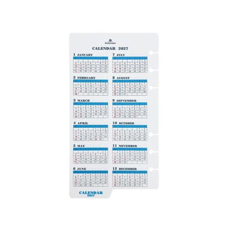 2026年1月始まりシステム手帳用リフィル バイブル カレンダーリフター