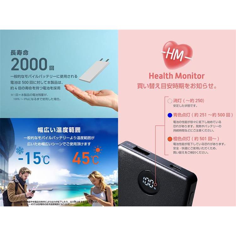 エレコム 半固体バッテリー 5000mAh ブラック ブラック