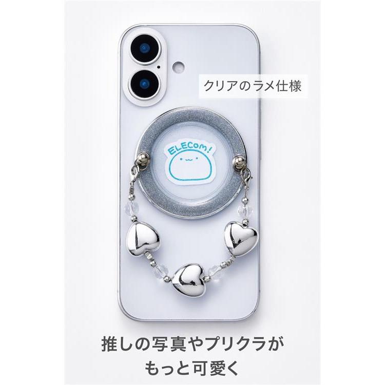 MAGKEEP マグネットスマホリング 背面クリア シルバー(シルバー