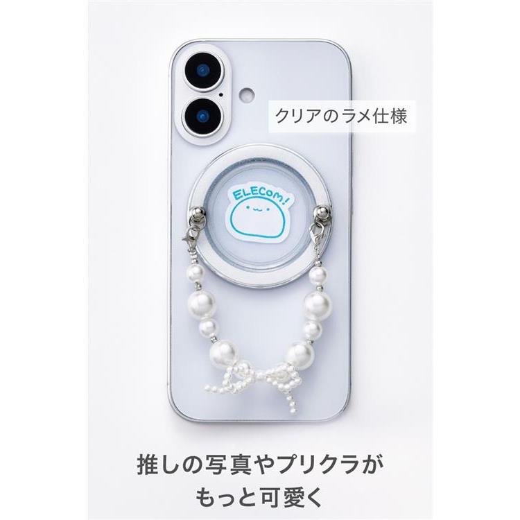 MAGKEEP マグネットスマホリング 背面クリア ホワイト ホワイト