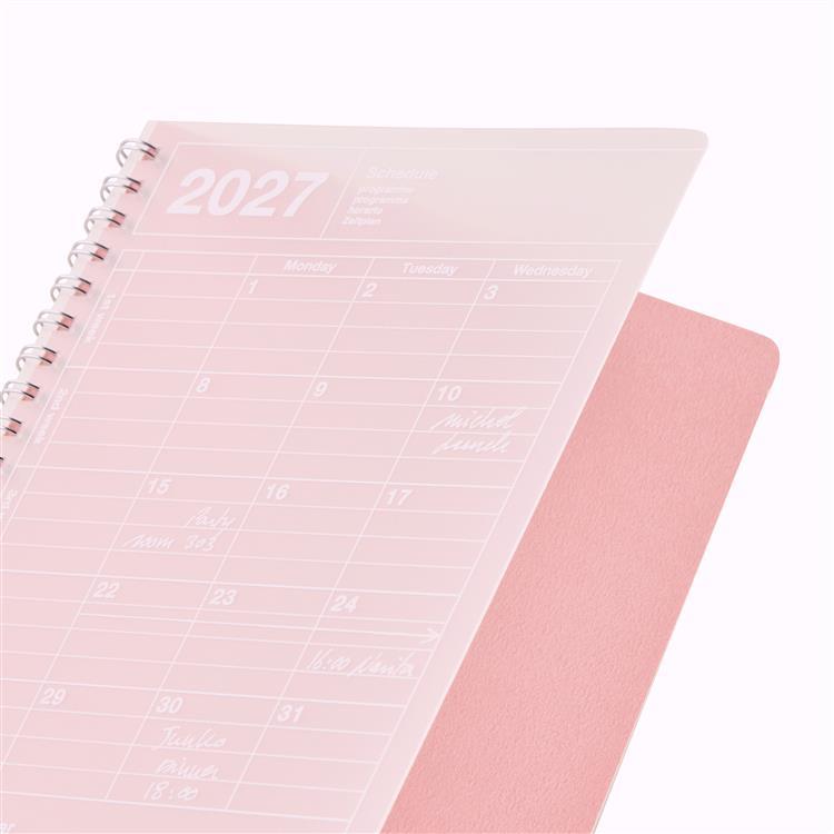 2027年1月始まり 月間 B6 ノートブックカレンダー S 縦型 ピンク ピンク