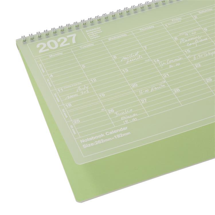 2027年1月始まり 月間 ノートブックカレンダー M ライムグリーン ライムグリーン
