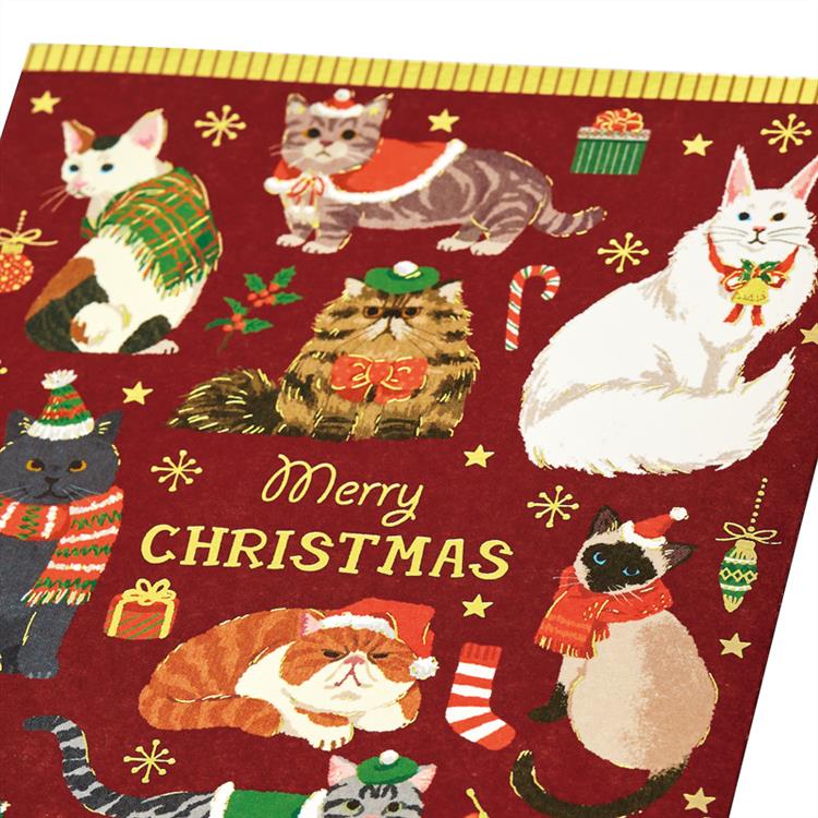 クリスマスカード ネコいっぱい