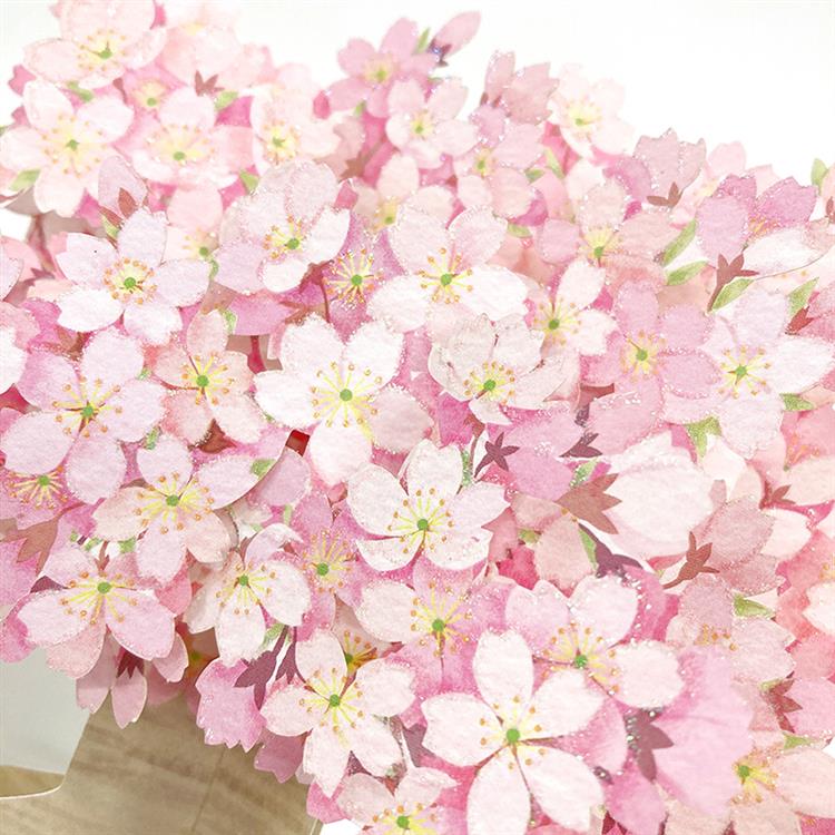 春柄　カード　立体　桜の木