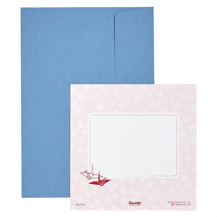 和風クリスマスカード 立体 折り鶴