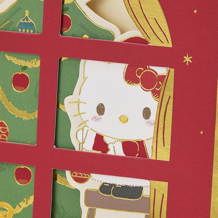 クリスマスカード ポップアップ サンリオキャラクターズ ハローキティ ツリー飾る ハローキティ