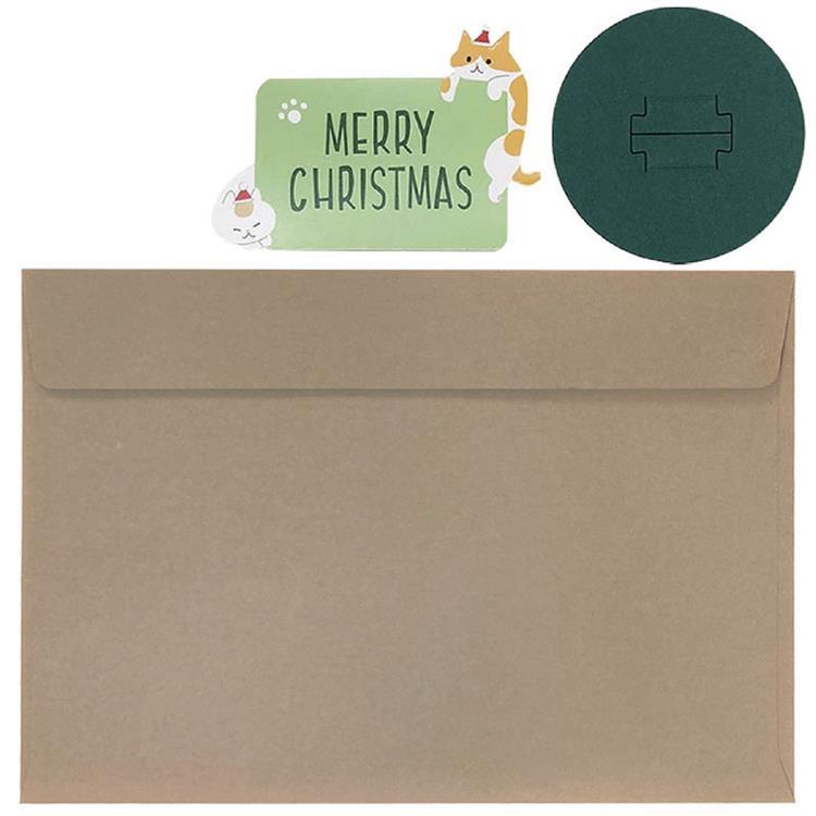 クリスマスカード 立体 ネコツリー