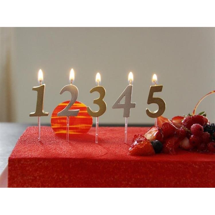 メタリックナンバーキャンドル7 ゴールド 7