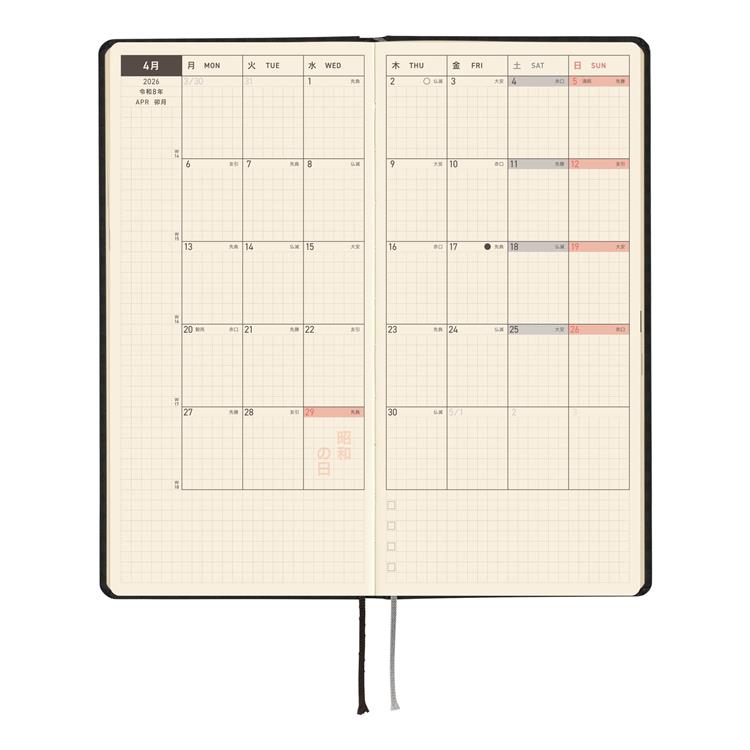 2026年4月始まり weeks ペーパーシリーズ ブラックギンガム ほぼ日手帳 ブラックギンガム