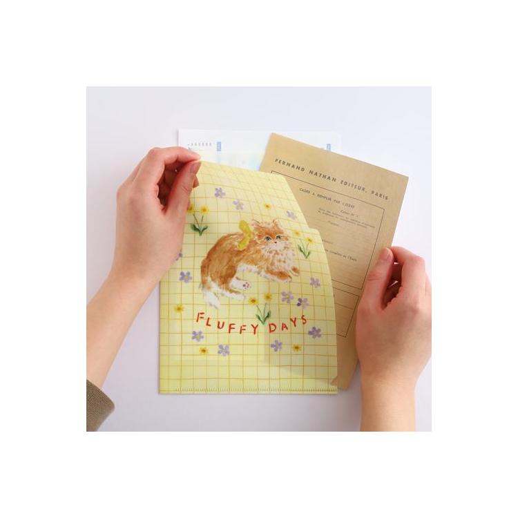 A5ポケットクリアファイル 利光春華 イエローリボンキャット イエローリボンキャット