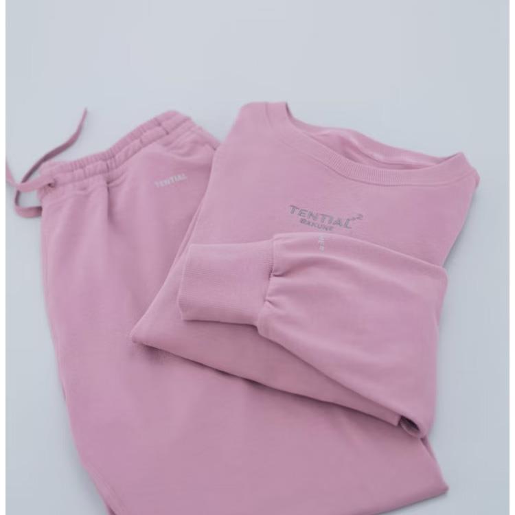 リカバリーウェア スウェット ウィメンズ 長袖クルーネックシャツ ピンク Mサイズ M:ピンク