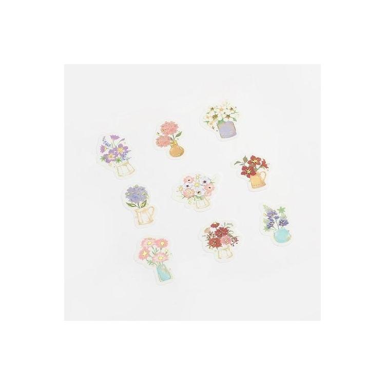 フレークシール 花と花瓶 ステーショナリー ロフト公式通販サイト Loft