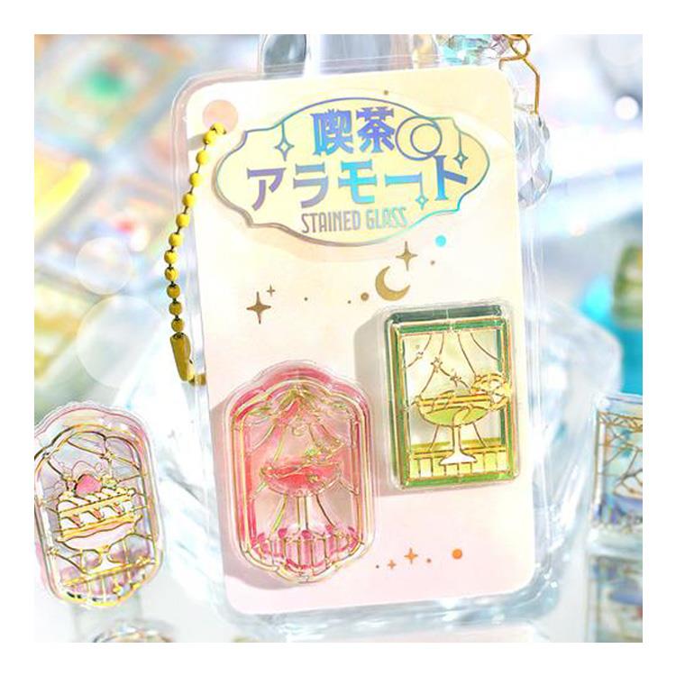 きゅるるんシール 箔押し 喫茶アラモード ステンドグラス ステンドグラス