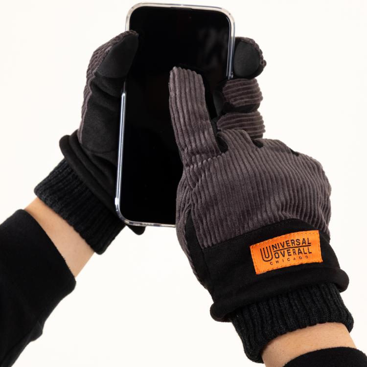 コーデュロイ手袋 メンズ タッチパネル対応 チャコールグレー【ロフト限定】 チャコールグレー