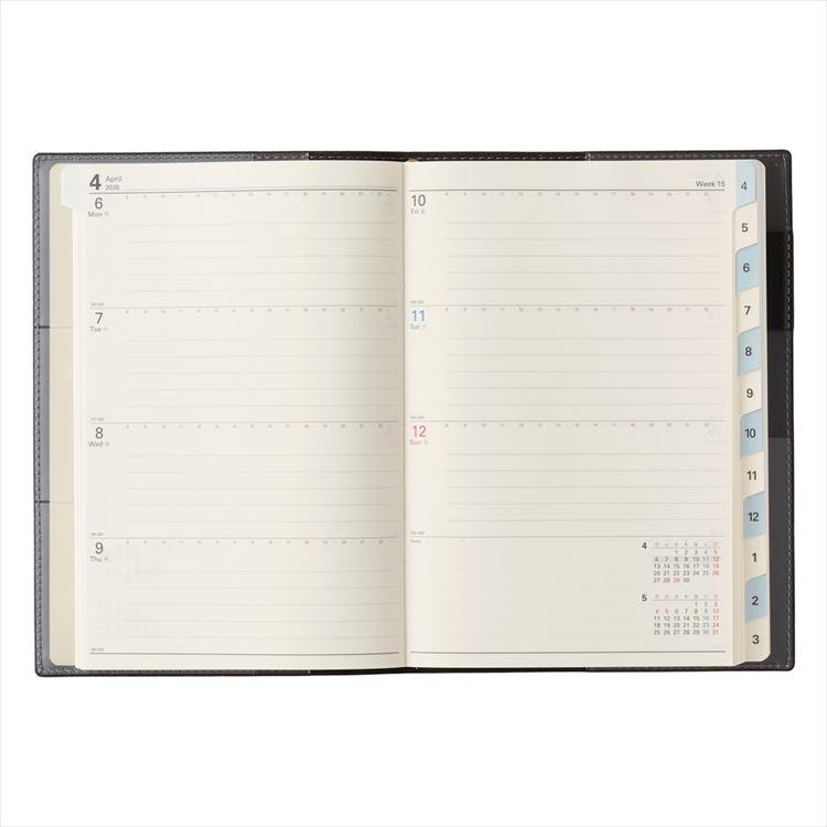 2026年4月始まり手帳 月間 B6 NOLTY キャレル1 ブラック ブラック