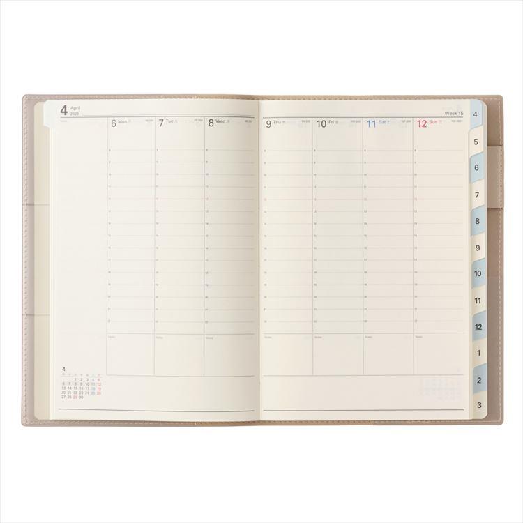 2026年4月始まり手帳 週間バーチカル B6 NOLTY キャレル2 ベージュ