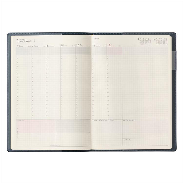 2026年4月始まり手帳 週間バーチカル A5 NOLTY ビジネスベーシック 青 青