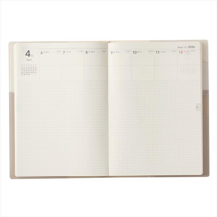 2026年4月始まり手帳 月間 B6 NOLTY エクリ メモ ベージュ ベージュ