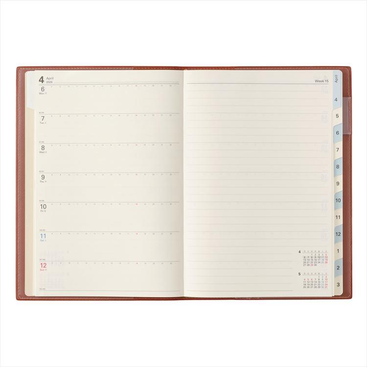 2026年4月始まり手帳 週間レフト A5 NOLTY アクセス1 オレンジ オレンジ