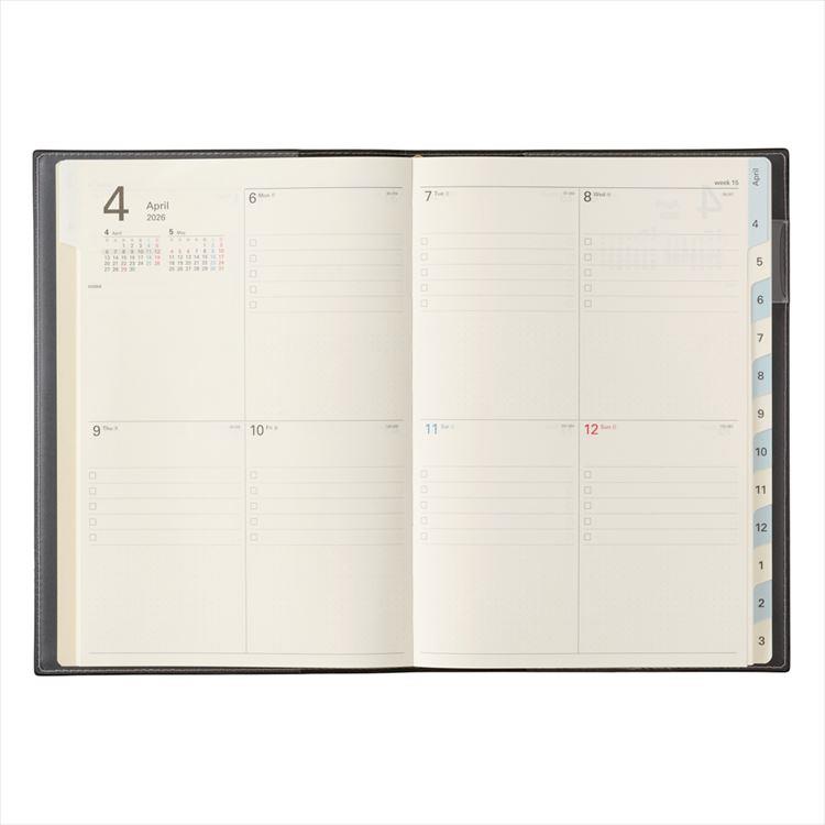 2026年4月始まり手帳 週間ブロック A5 NOLTY アクセス5 ブラック ブラック