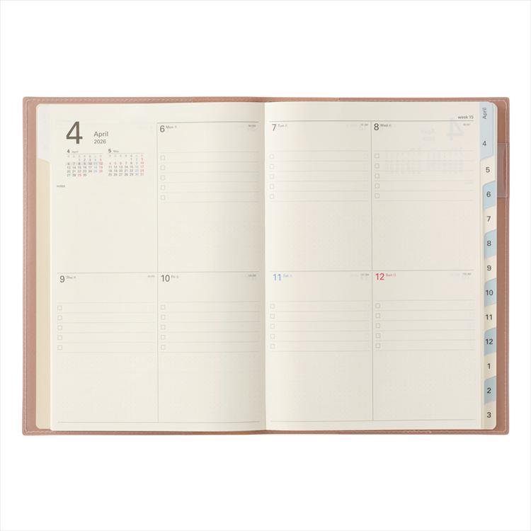 2026年4月始まり手帳 週間ブロック A5 NOLTY アクセス5 ピンクベージュ ピンクベージュ