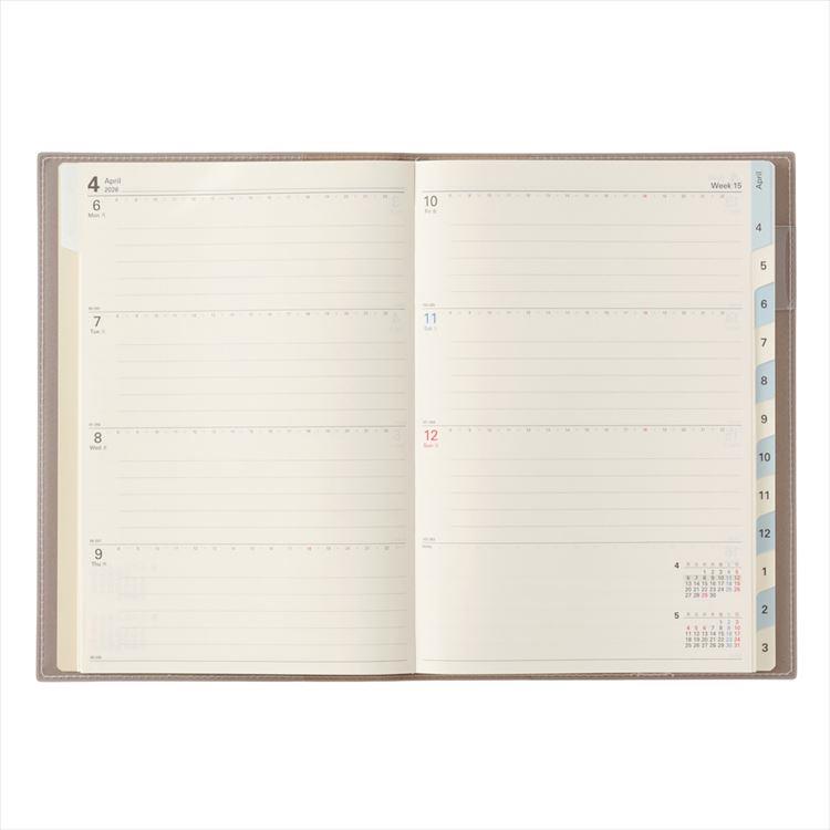 2026年4月始まり手帳 月間 A5 NOLTY アクセス2 グレー