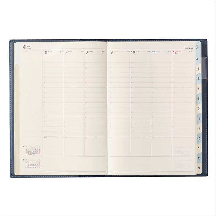 2026年4月始まり手帳 週間バーチカル A5 NOLTY アクセス3 ネイビー ネイビー