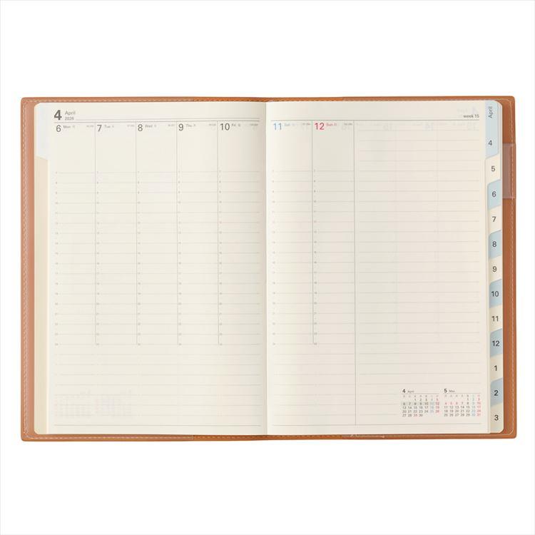2026年4月始まり手帳 週間バーチカル A5 NOLTY アクセス4 キャメル キャメル