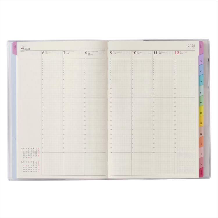 2026年4月始まり手帳 週間バーチカル A5 ペイジェム ラベンダー ラベンダー