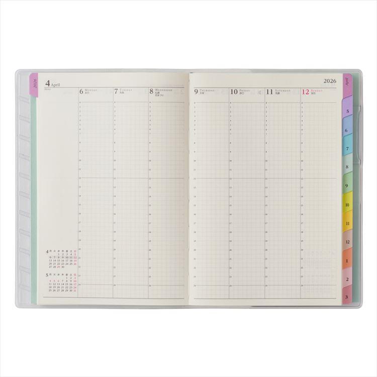 2026年4月始まり手帳 週間バーチカル B6 ペイジェム ミント ミント
