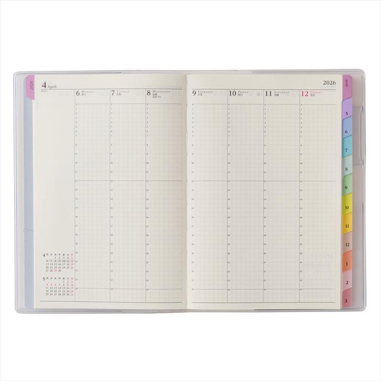 2026年4月始まり手帳 週間バーチカル B6 ペイジェム ラベンダー ラベンダー