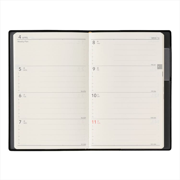 2027年1月始まり手帳 月間 B7 NOLTY ライツ 能率手帳 小型 黒 2 黒 2