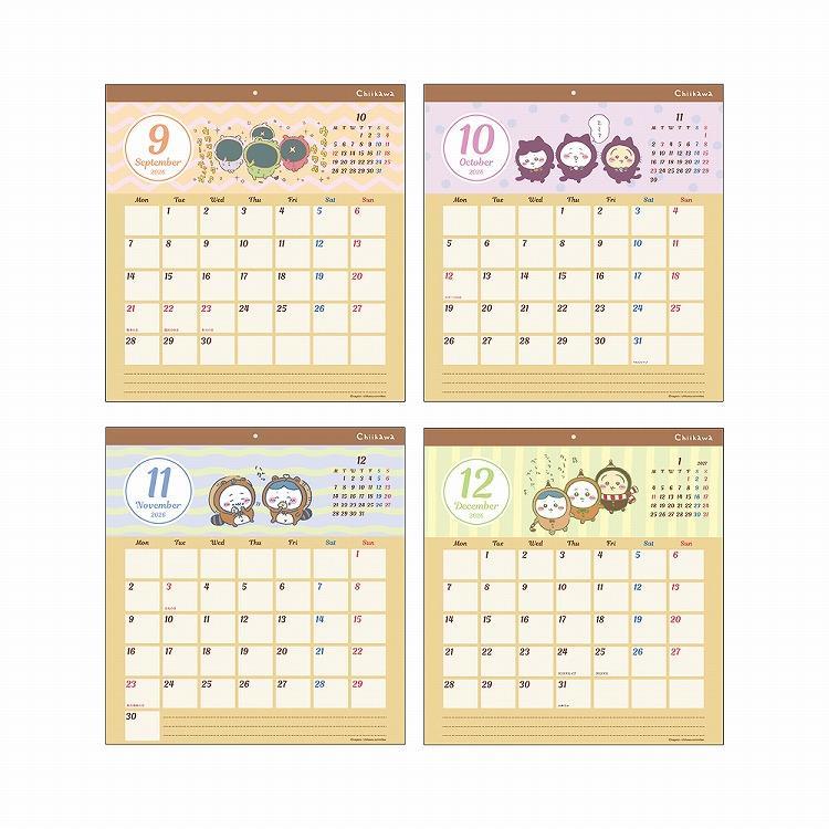 2026年1月始まりカレンダー 壁掛け スクエア ちいかわ