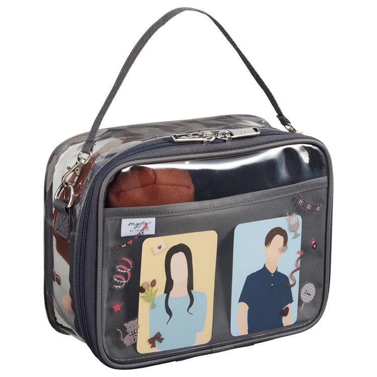 ミファ デコレーションボックスポーチ ワイド ブラック ブラック