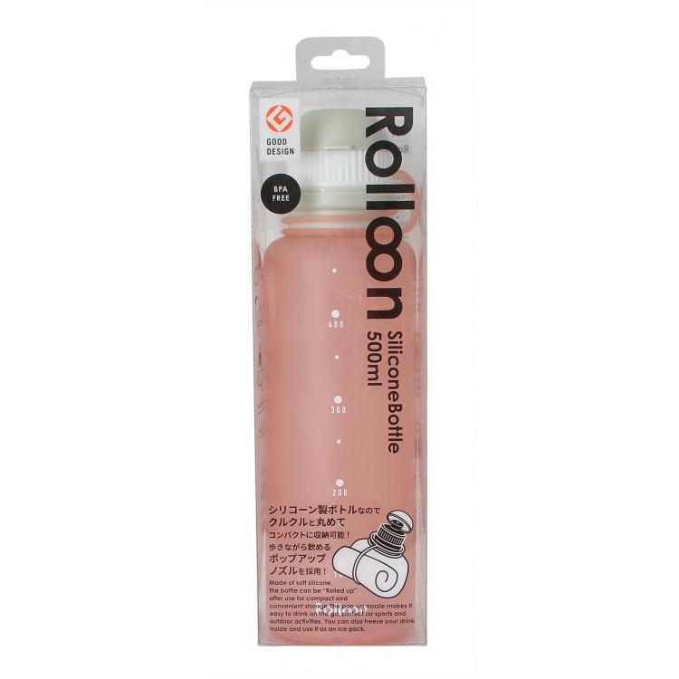 Rolloonシリコーンボトル 510ml コーラルピンク 水筒 コーラルピンク