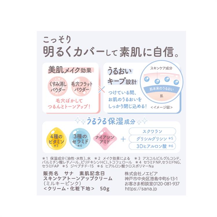 素肌記念日 スキンケアトーンアップクリーム ミルキーピンク 50g