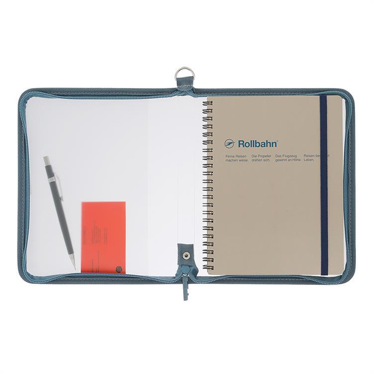 ロルバーン ポケット付メモ ラウンドケース A5 ブルーグレー ブルーグレー