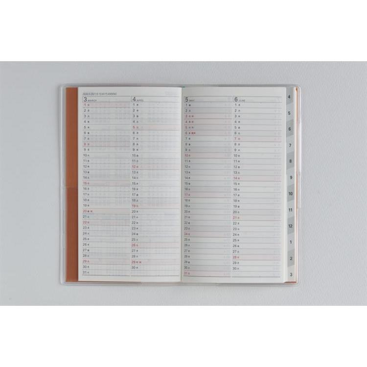 2026年3月始まり手帳 月間 B7 リベルインデックス8 月曜始まり(668)タンジェリン・オレンジ