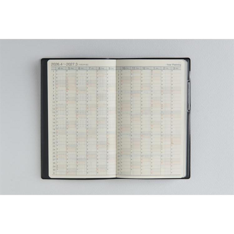 2026年3月始まり手帳 週間レフト B7 ニューダイアリーアルファ1(814)黒