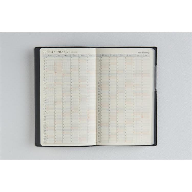 2026年3月始まり手帳 週間ブロック B7 ニューダイアリーアルファ4(816)黒