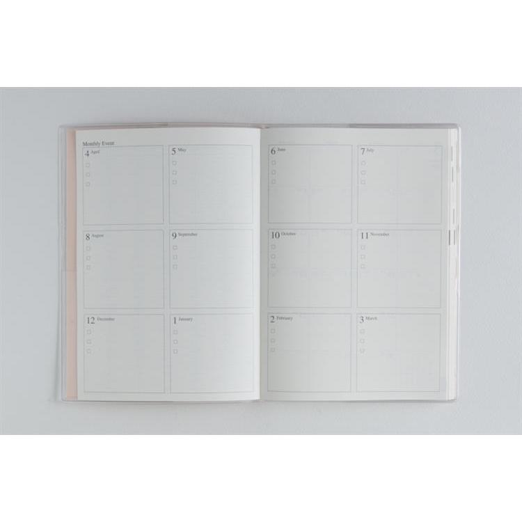 2026年4月始まり手帳 週間ブロック B6 プラーノ1(861)ベビーピーチ