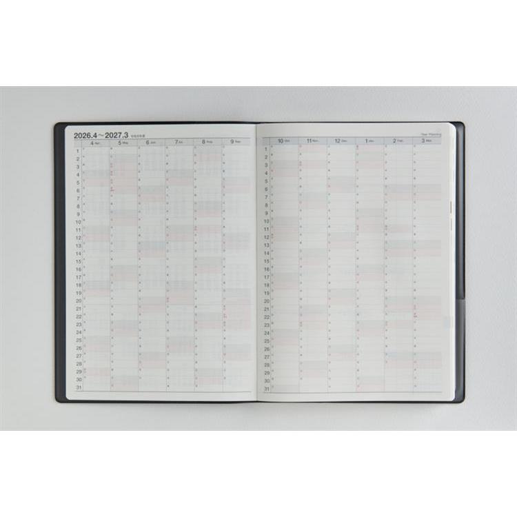 2026年3月始まり手帳 週間ブロック A5 デスクダイアリー(911)黒