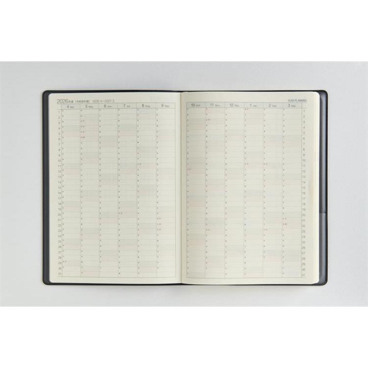 2026年3月始まり手帳 週間バーチカル A5 デスクダイアリー(914)黒