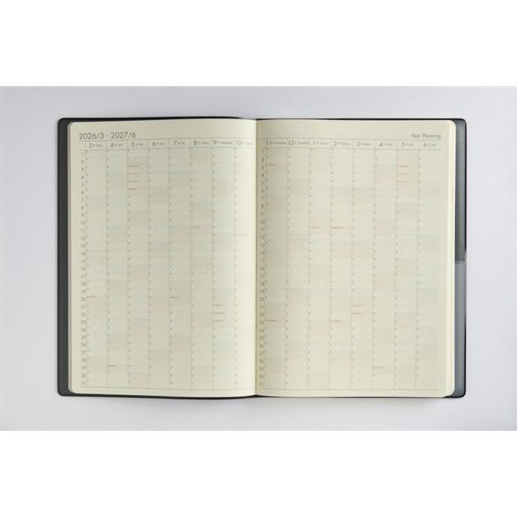 2026年3月始まり手帳 週間レフト B5 デスクダイアリー(931)黒