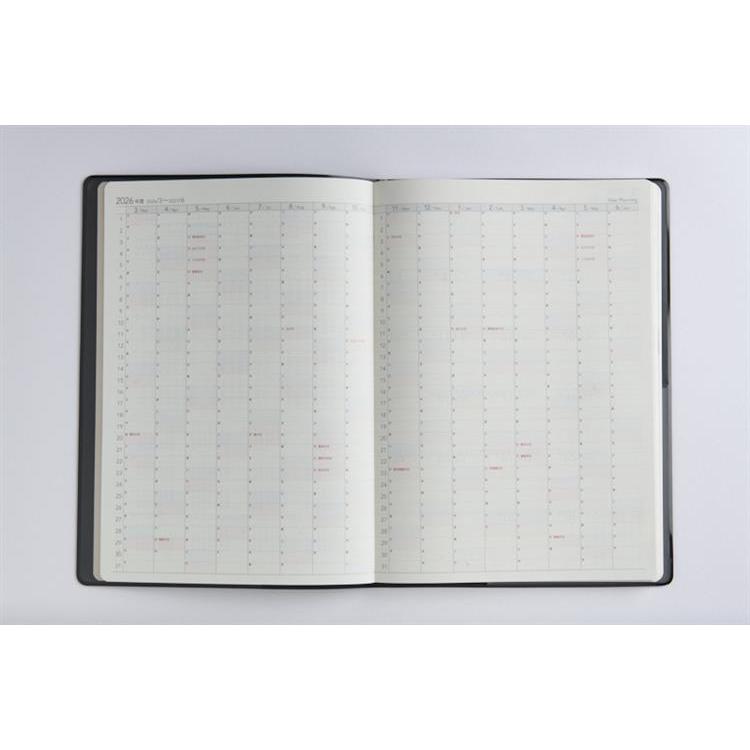 2026年3月始まり手帳 週間バーチカル B5 デスクダイアリー(933)黒