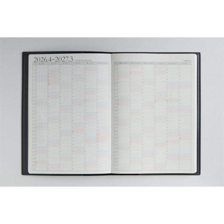 2026年3月始まり手帳 週間レフト A5 デスクダイアリーカジュアル1(961)黒