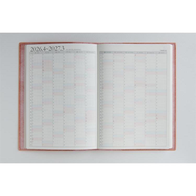 2026年3月始まり手帳 週間レフト A5 デスクダイアリーカジュアル4(964)オレンジ