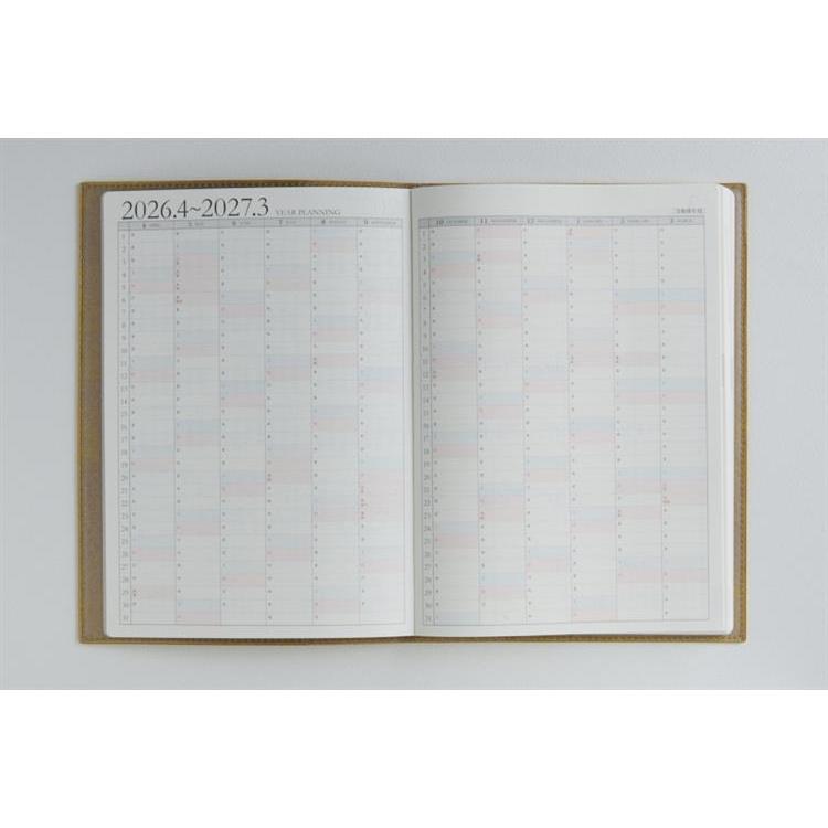 2026年3月始まり手帳 週間ブロック A5 デスクダイアリーカジュアル8(968)マスタード