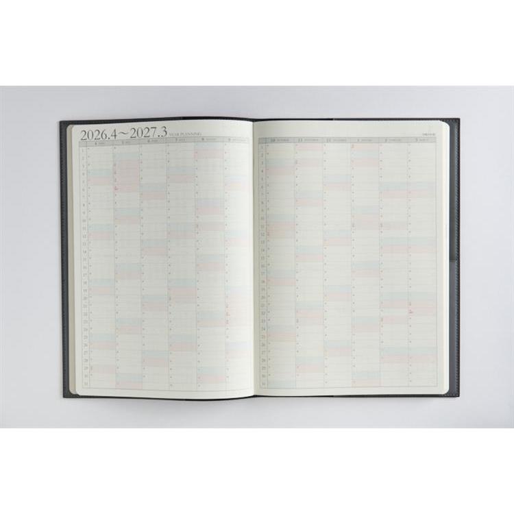 2026年3月始まり手帳 週間レフト B5 デスクダイアリーカジュアル(970)黒