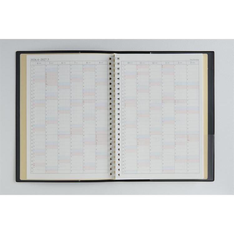 2026年4月始まり手帳 週間レフト A5 リングダイアリー(971)黒